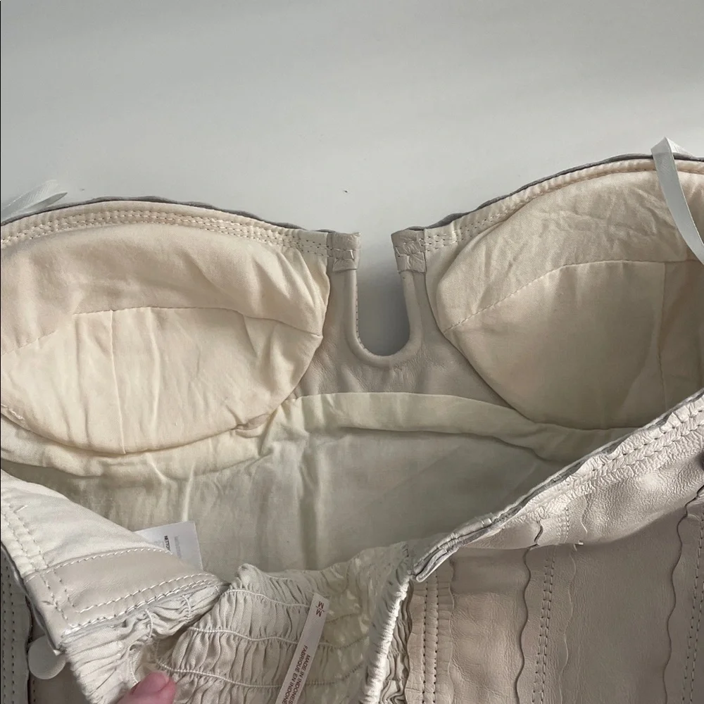 NWT Free People Women’s Ivory Mojave Moon Corset Top | Bustier-Inspired Bust - M